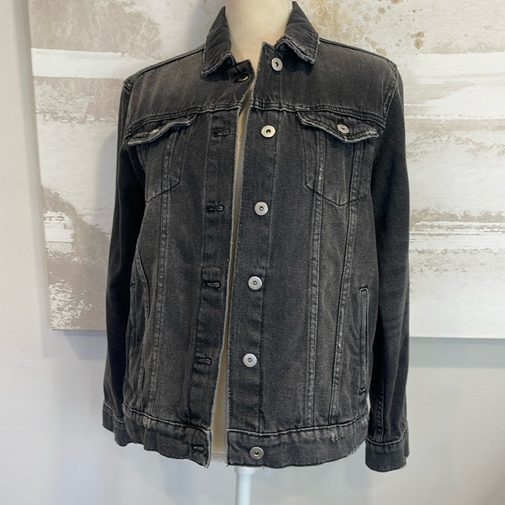 Anthropologie Black Denim Jacket Size X-Small (NWT)